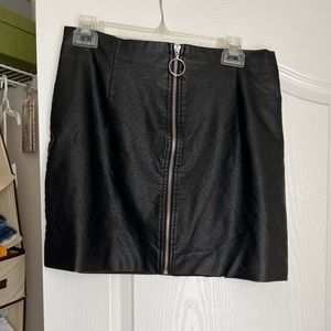 Black faux leather skirt